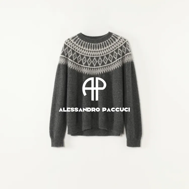 AP洛哥61001ST【北欧童谣】牦牛绒费尔岛提花圆领复古时尚套头衫