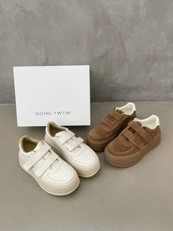 SGIRL TWTW简约魔术贴小白鞋新款百搭小个子松糕休闲板鞋潮J750-1