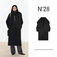 【皓然专属】N°28毛呢外套女无领围脖宽松双面呢大衣8A52D707