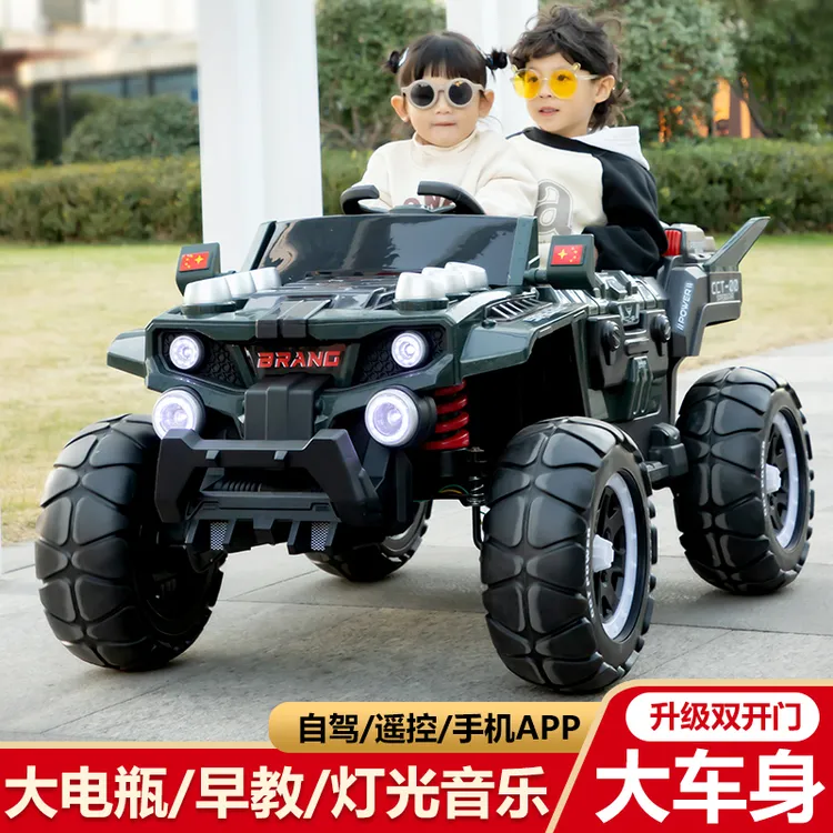可遥控自驾带蓝牙音乐炫酷灯光双座电动越野玩具车