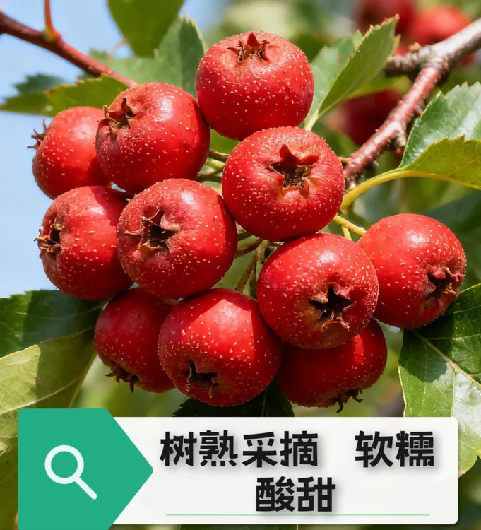 八月红树熟采摘适合鲜食做糖葫芦，糖雪球酸甜可口的鲜果