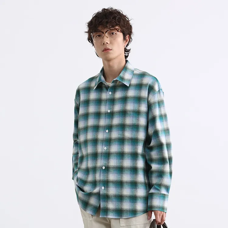 复古设计感潮牌男女衬衫情侣小众衬衣设计师款外套格子休闲百搭美