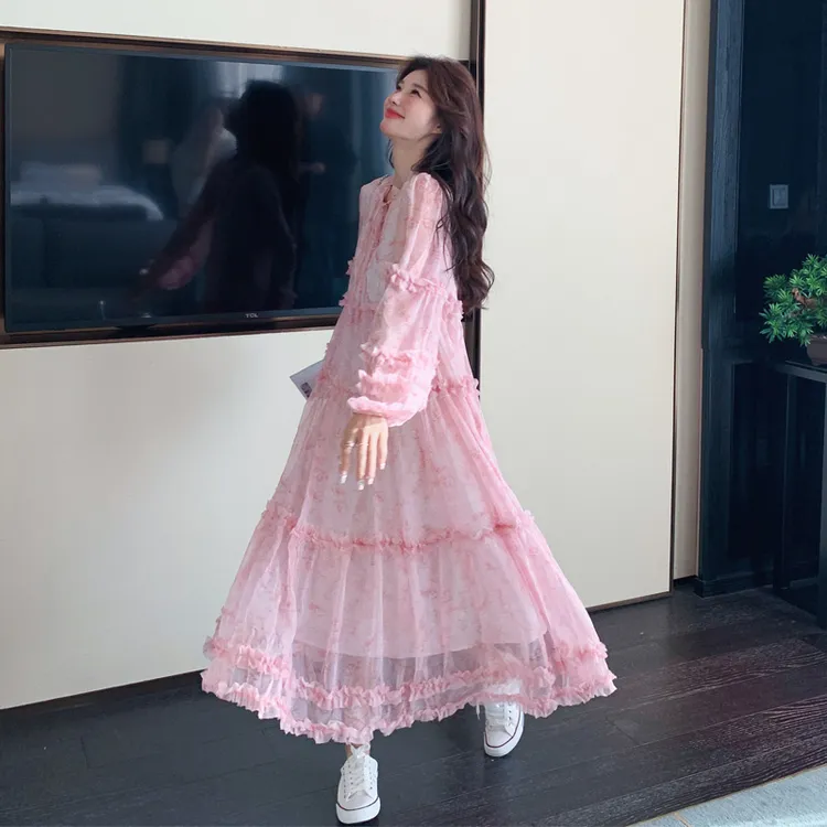 法式浪漫风连衣裙女2025春秋新款氛围感纯欲温柔风优雅气质茶歇裙