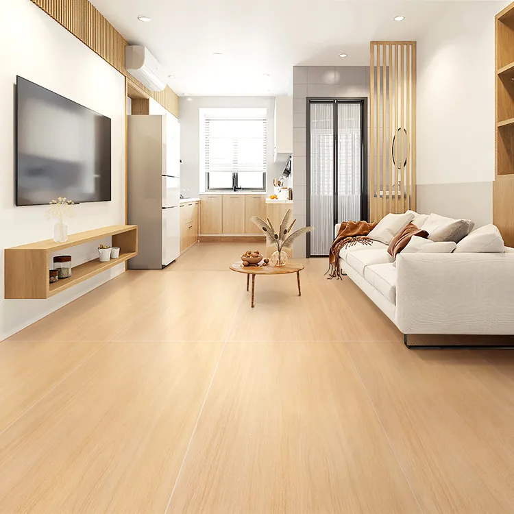 广东佛山法式天鹅绒肌肤釉原木色木纹砖60x120仿实木地砖木纹瓷砖