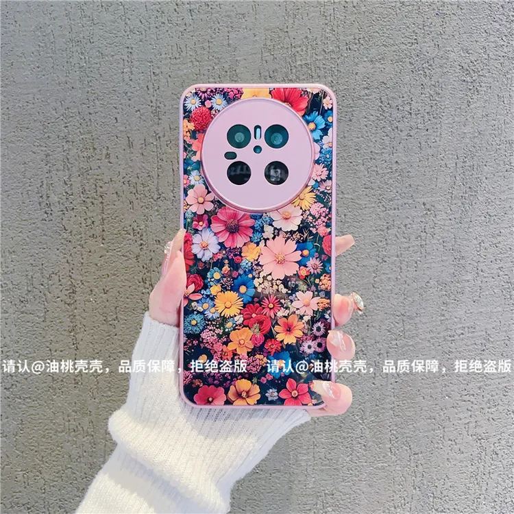 （华为Mat70系列）金属漆玻璃壳适用华为Mate70/70Pro/Pro+手机壳潮