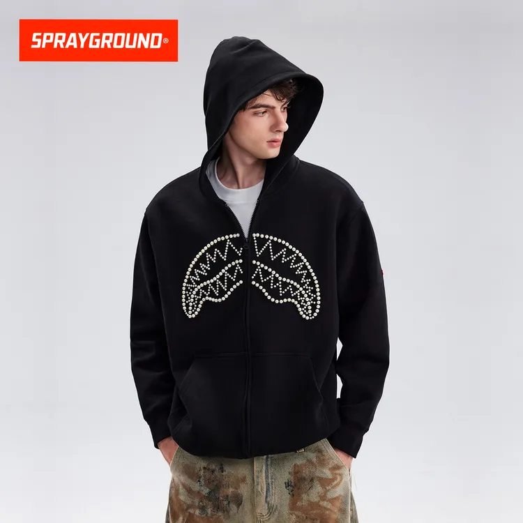 【珍珠系列】SPRAYGROUND鲨鱼嘴连帽开衫宽松潮流珍珠GC WE133314