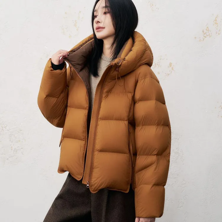 8533韩版泡芙羽绒服女2025冬新款超好看加厚短款面包服90绒外套