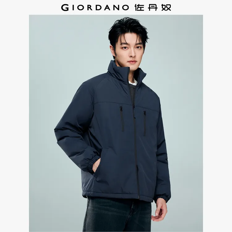佐丹奴外套男装立领多口袋插肩袖梭织棉衣外套 01075703