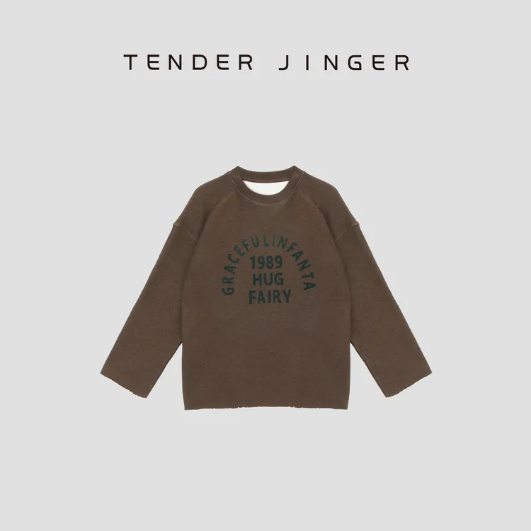 Tender Jinger圆领廓形字母套头卫衣T53YGG41259