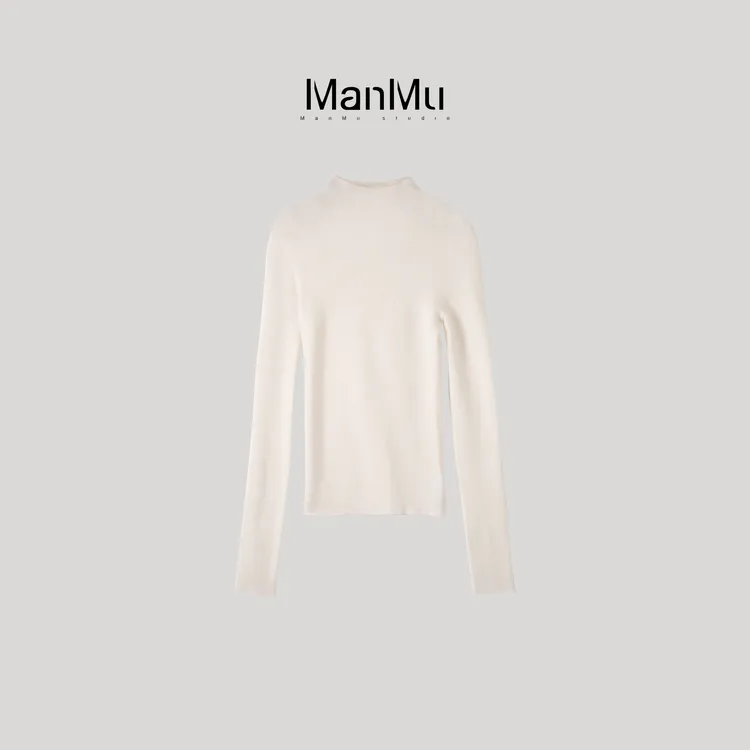 满目ManMu 【张琪专属】秋季高级定制老钱风100%打底针织衫350286