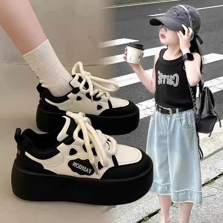 ABC女童鞋子2025新款儿童运动鞋中大童休闲板鞋软底防滑小白鞋潮