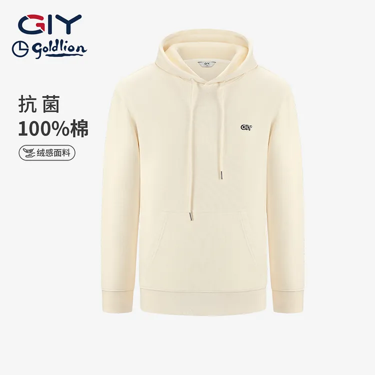 金利来GY时尚休闲连帽卫衣男款纯棉休闲宽松保暖情侣长袖T恤上衣