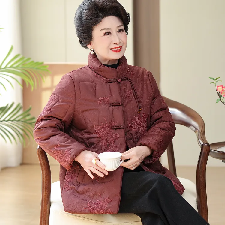 老年人冬装女奶奶唐装棉服外套婆婆妈妈冬季加厚棉袄老太太棉衣
