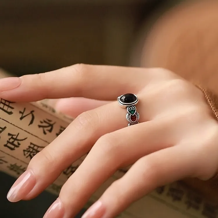 【吉祥如意】珐琅工艺女复古民族风个性文艺气质指环