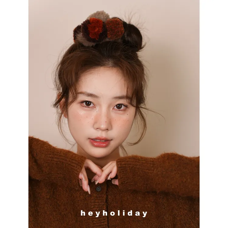 毛球抓夹气质百搭秋冬蝴蝶结发夹时尚百搭复古少女