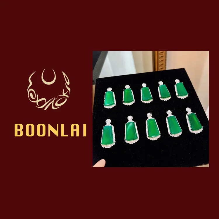 铜合金锆石吊坠 【美女专属】Boonlai新中式国风时尚方形镶钻吊坠