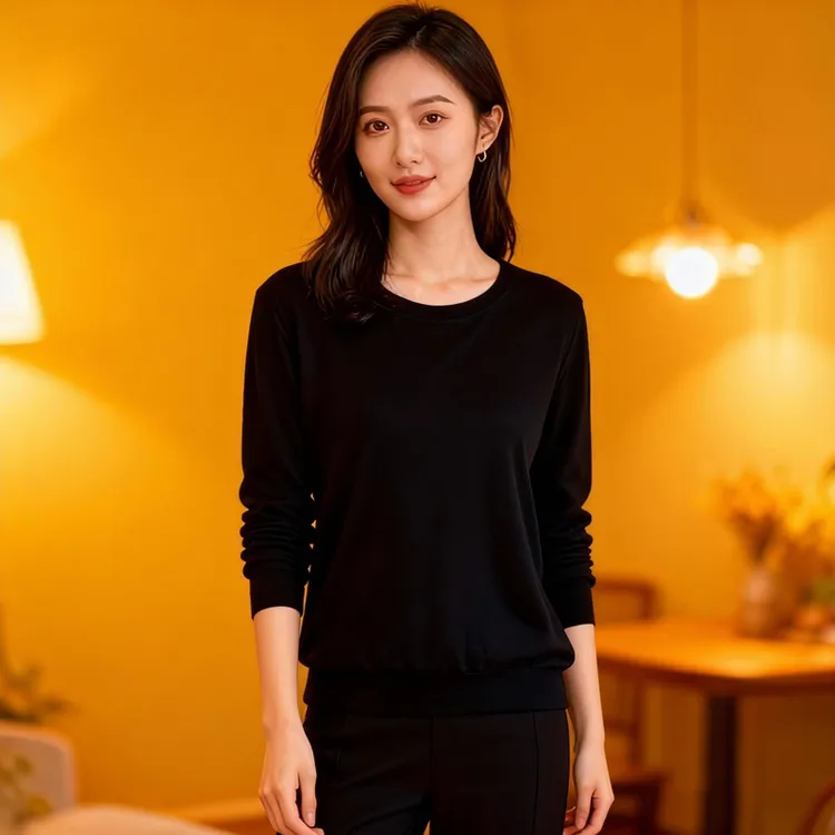 时尚女款秋冬打底毛衣女针织衫上衣3797针织长袖保暖柔软圆领V领