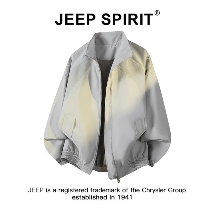 JEEPSPIRIT吉普街头解构风夹克秋季新款男士潮流休闲宽松立领外套