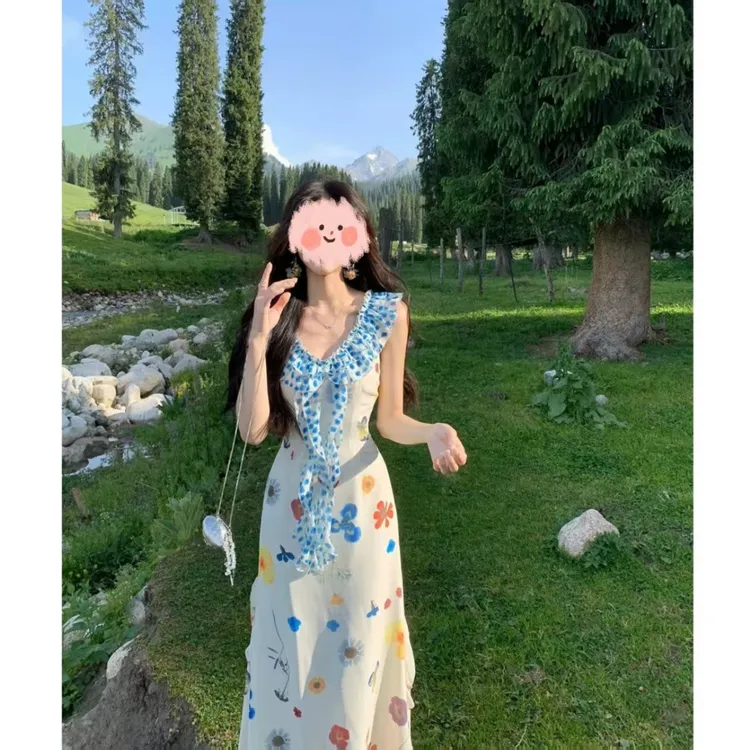 一颗甜桃yikett杜乐丝花园印花连衣裙ZWY016