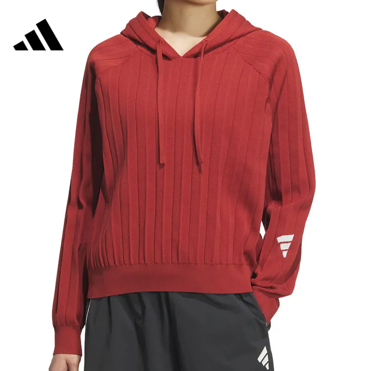 adidas阿迪达斯女子FUSTL W P HDY流光风针织连帽卫衣JM4254