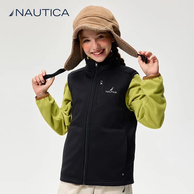 NAUTICA童装【加绒】软壳马甲春秋季儿童抓绒内搭外穿