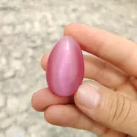 无镶嵌桃花粉猫眼吊坠