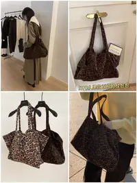 1370  秋冬新款大容量复古豹纹托特包女款时尚通勤单肩包