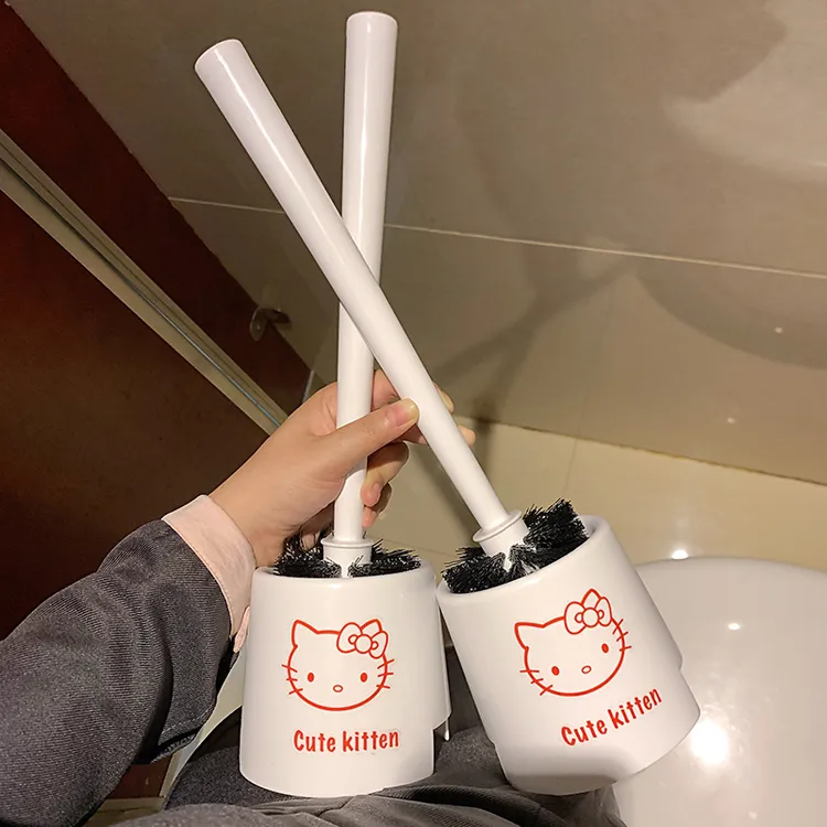 卡通可爱kitty家用卫生间厕所清洁刷宿舍无死角长柄马桶刷高颜值