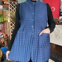 【棉服马甲】欧洲站2025气质时尚休闲无袖马甲秋冬百搭褶皱棉服YS