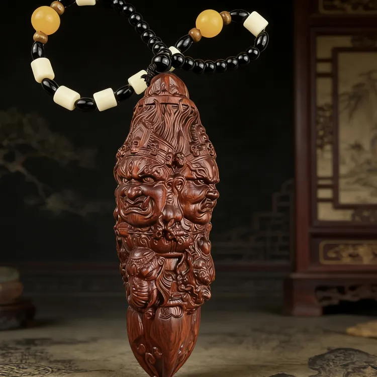 紫檀木降魔杵手把件可盘可挂木质手工文玩汽车挂件