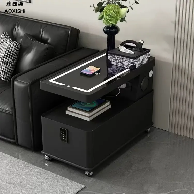 澳西施可移动茶几边柜轻奢客厅新款小户型沙发边几带音响无线充电