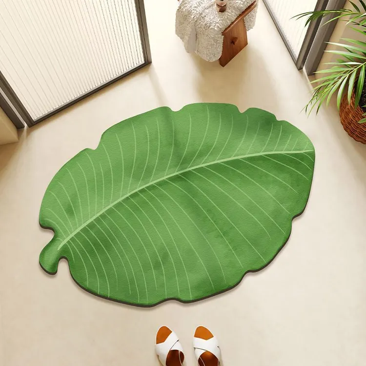 卫生间门口吸水地垫芭蕉叶硅藻泥浴室地垫淋脚垫可爱家用卧室创意