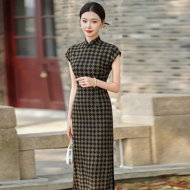 新中式旗袍2025夏季高端老上海素雅国风礼服日常可穿改良长款裙子