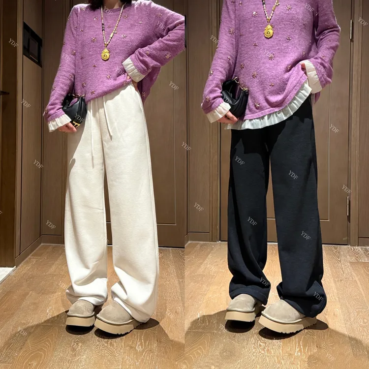YDFSTUDIO小众【暖心裤】欧货高品简约设计显瘦加绒百搭阔腿休闲裤