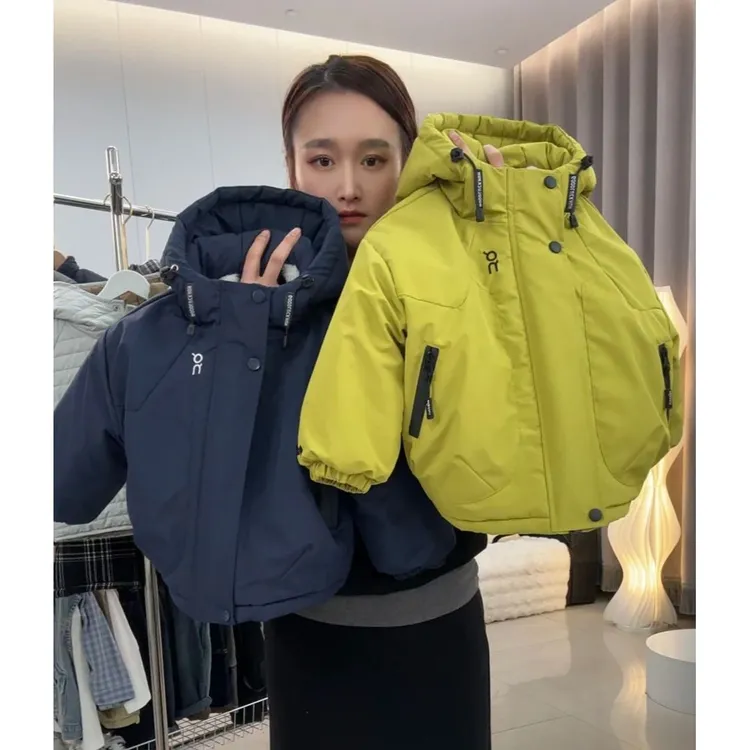 男童加绒加厚兔毛绒刺绣外套2025中小童派克服保暖冬款连帽棉衣