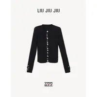LIUJIUJIU 韩系轻奢千金风修身气质规则系纽扣设计针织衫SY4819L