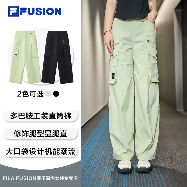FILA斐乐工装裤女夏季薄款户外运动裤2025新款正品女装T11W533804
