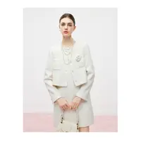 Astra闪闪|【于人间浪漫】MandyZhang法式白色小香风外套女春上衣