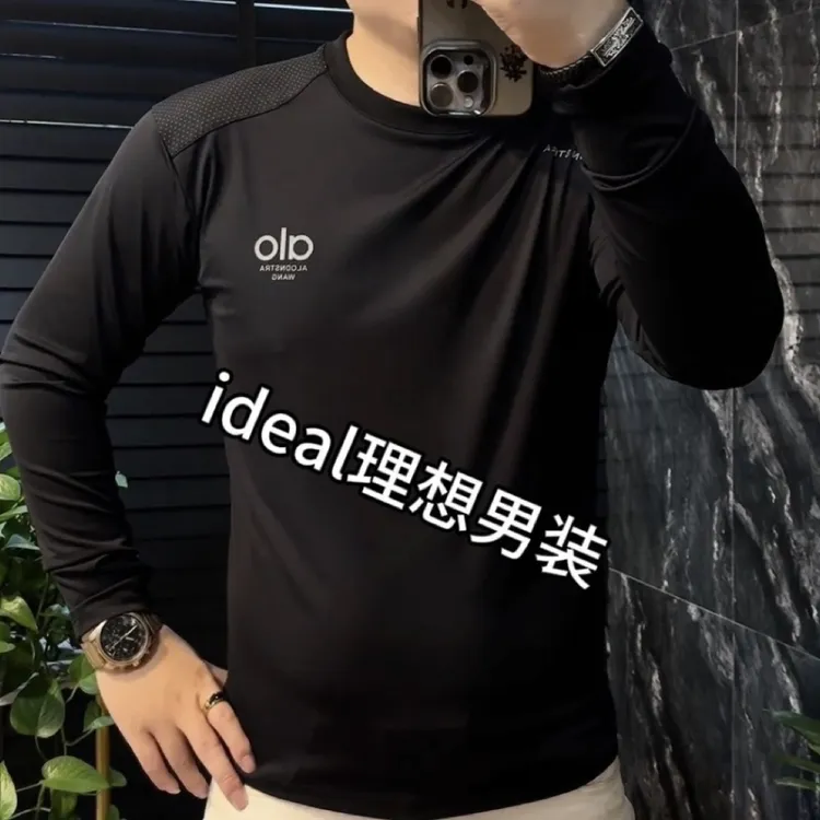 秋季运动T恤打底衫白色速干户外弹力纯色圆领长袖宽松上衣