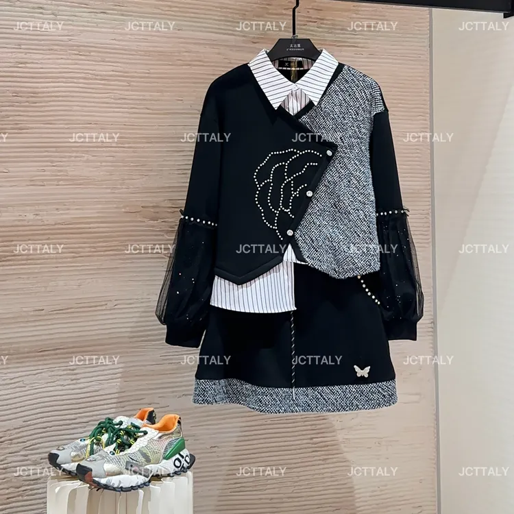 【宠粉价】（加绒）休闲风极简风假两件衬衫时尚套装TZ-839