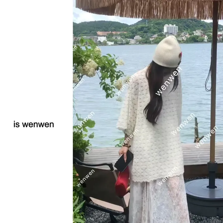 【WEN】初夏花事 蕾丝拼接花朵氛围感韩系宽松时尚短袖上衣 YS992