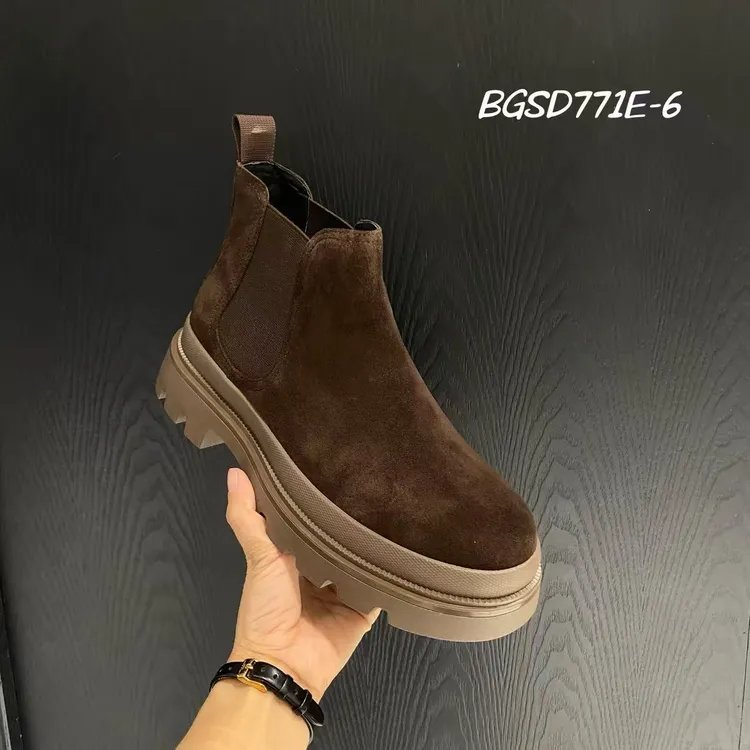 宝格斯丹秋冬款百年经典磨砂皮厚底鞋