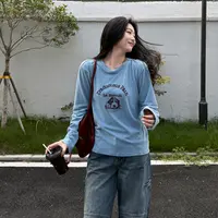 今婷2025韩系时尚休闲百搭简约宽松新款印花长袖T恤-M25301351