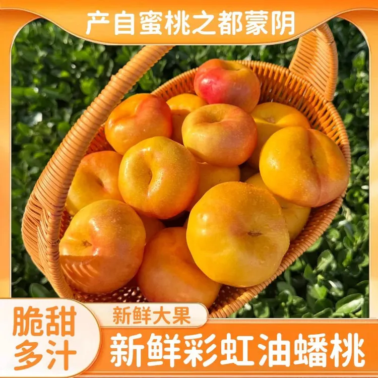 黄金油蟠桃7号香甜清脆清甜包赔斤放软爆甜爆汁新鲜采摘水果桃子