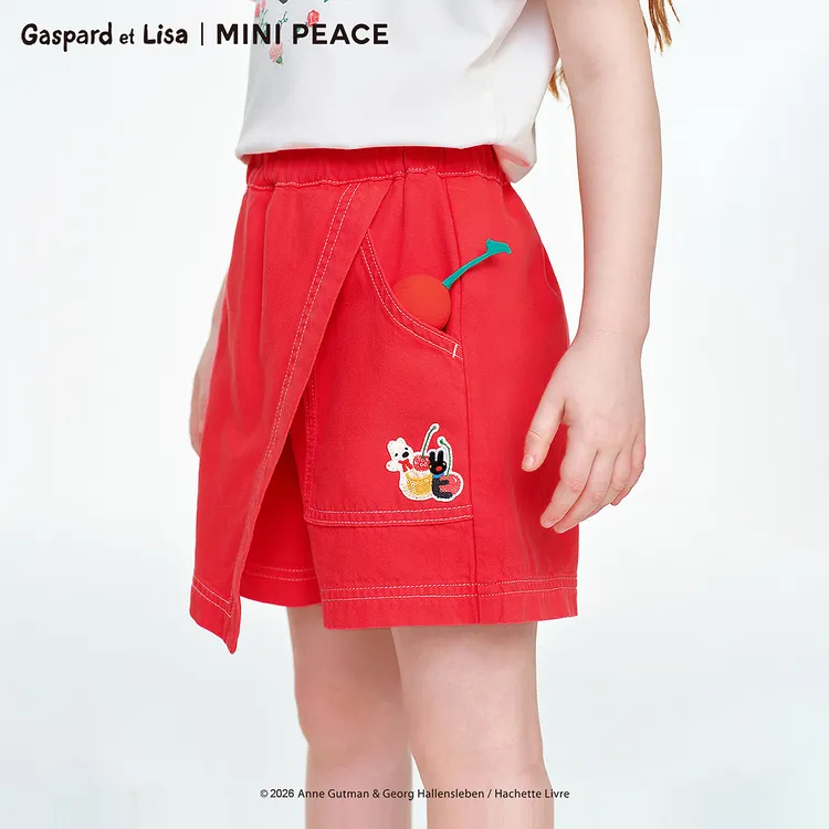 MINIPEACE×卡斯波和丽莎联名女童裙裤夏季儿童短裤假两件裤子