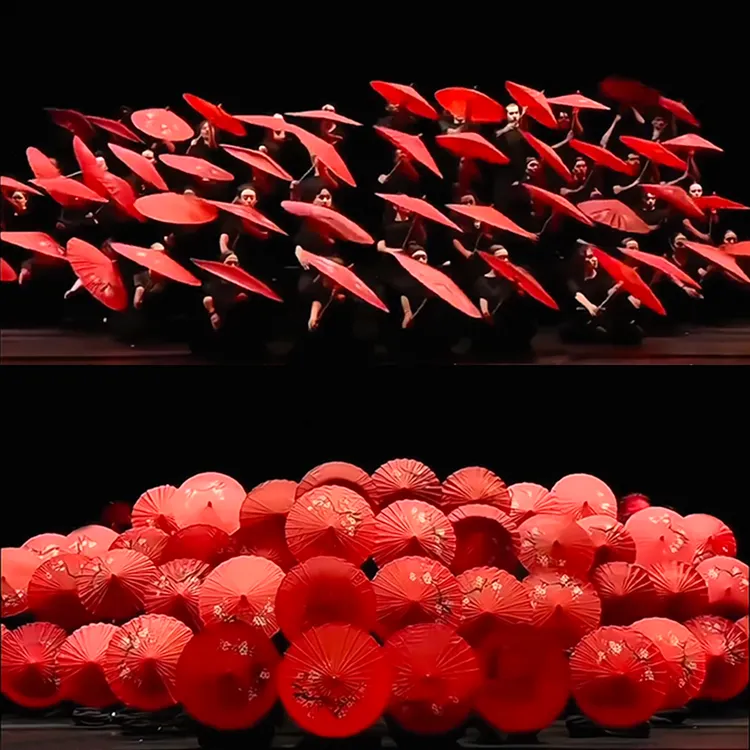 纯色大红舞蹈伞古风油纸伞中式古典舞蹈演出道具伞舞蹈专用伞