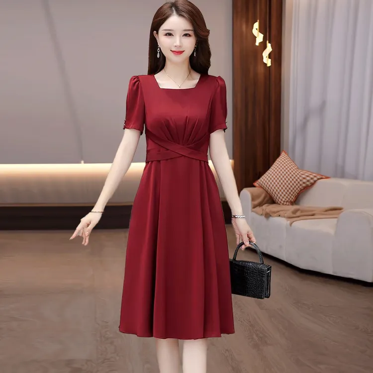 喜婆婆婚宴装2025新款礼服夏气质婚庆年轻高贵改良旗袍连衣裙子