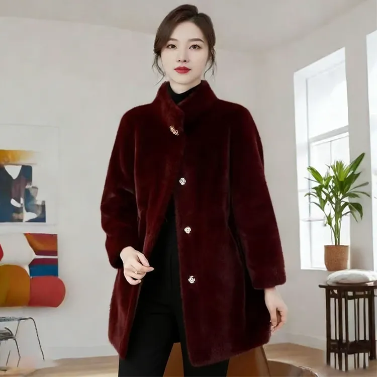 C3837冬季2026新款高奢洋气外套时尚皮毛一体百搭女士外套