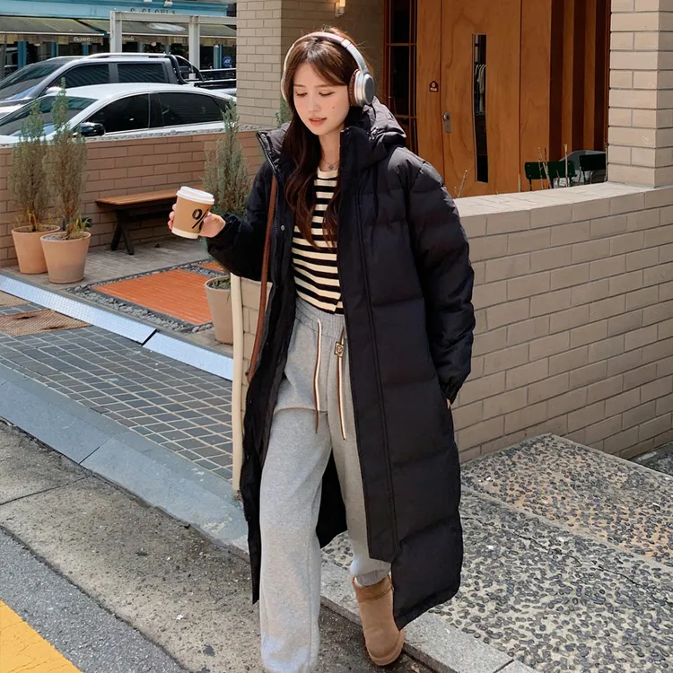 桃可乐新90羽绒服女2025新款长款加厚外过膝外套宽松大码情侣【贰