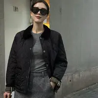 IMLINCONTE【经典柏博】定距压线菱格棉服翻领外套WI52WT005
